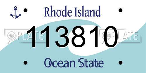 113810 Rhode Island License Plate