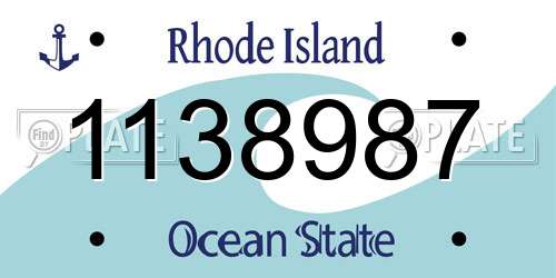 1138987 Rhode Island License Plate