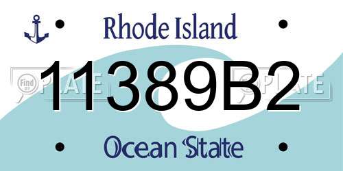 11389B2 Rhode Island License Plate