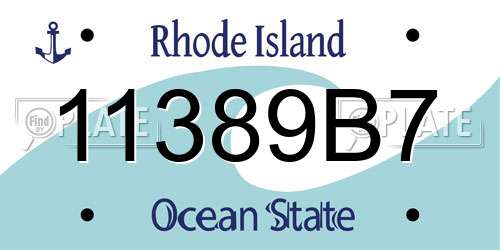 11389B7 Rhode Island License Plate