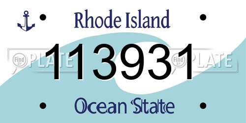 113931 Rhode Island License Plate