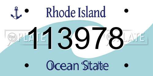 113978 Rhode Island License Plate