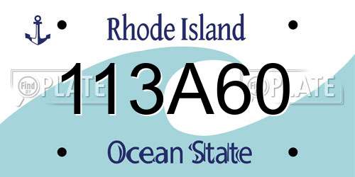 113A60 Rhode Island License Plate