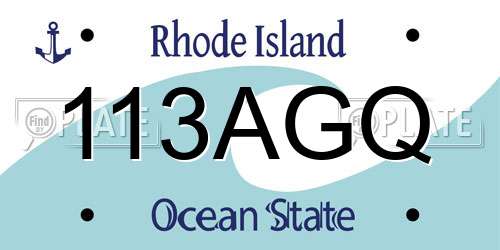 113AGQ Rhode Island License Plate