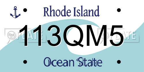 113QM5 Rhode Island License Plate