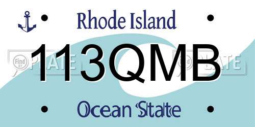 113QMB Rhode Island License Plate