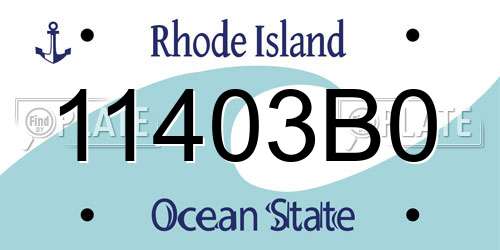 11403B0 Rhode Island License Plate