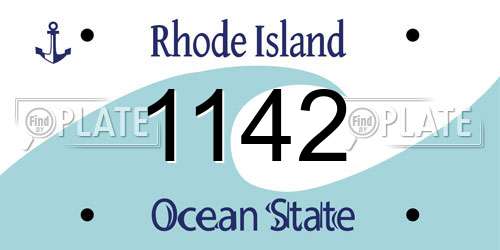 1142 Rhode Island License Plate