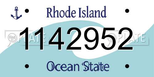 1142952 Rhode Island License Plate