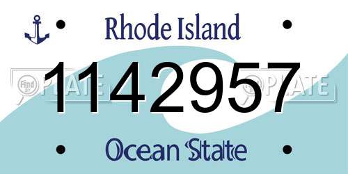 1142957 Rhode Island License Plate