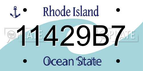 11429B7 Rhode Island License Plate