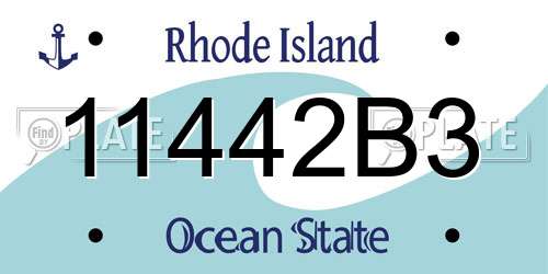 11442B3 Rhode Island License Plate