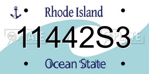 11442S3 Rhode Island License Plate