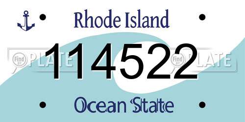 114522 Rhode Island License Plate