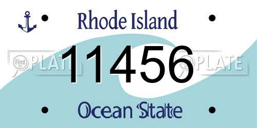 11456 Rhode Island License Plate