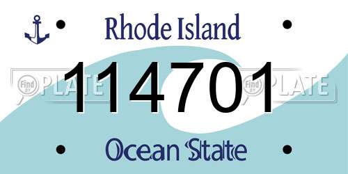 114701 Rhode Island License Plate