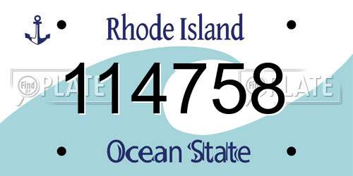 114758 Rhode Island License Plate