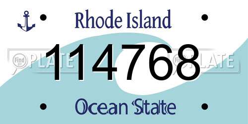 114768 Rhode Island License Plate