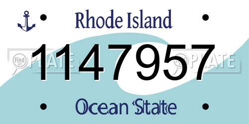 1147957 Rhode Island License Plate