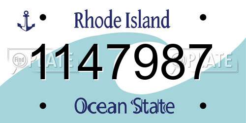 1147987 Rhode Island License Plate