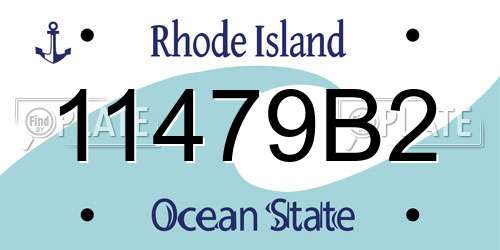 11479B2 Rhode Island License Plate