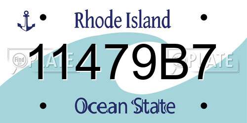 11479B7 Rhode Island License Plate