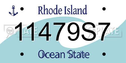 11479S7 Rhode Island License Plate