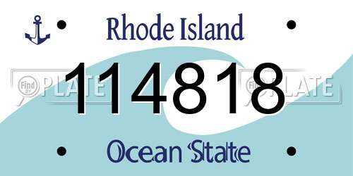 114818 Rhode Island License Plate