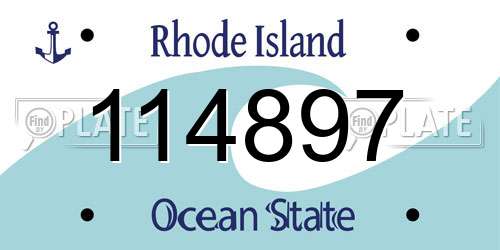 114897 Rhode Island License Plate