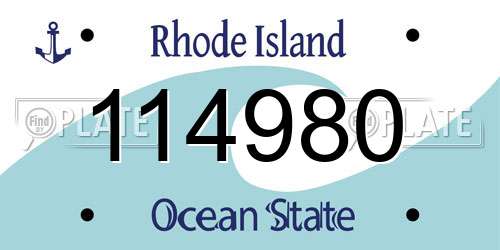 114980 Rhode Island License Plate