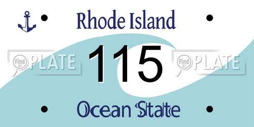 115 Rhode Island License Plate