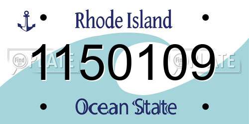 1150109 Rhode Island License Plate