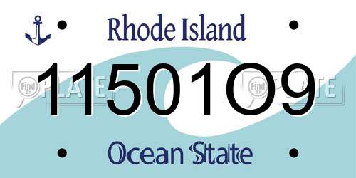 11501O9 Rhode Island License Plate