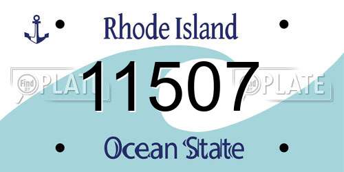 11507 Rhode Island License Plate