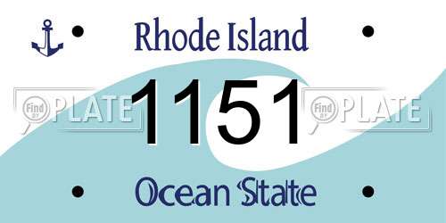 1151 Rhode Island License Plate