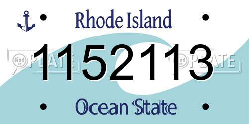 1152113 Rhode Island License Plate