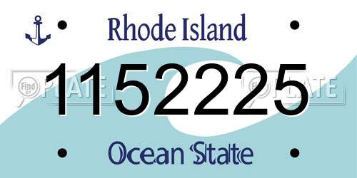 1152225 Rhode Island License Plate
