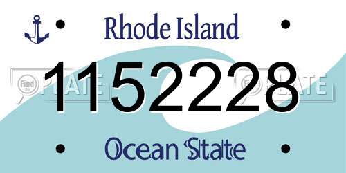 1152228 Rhode Island License Plate