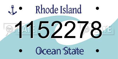 1152278 Rhode Island License Plate