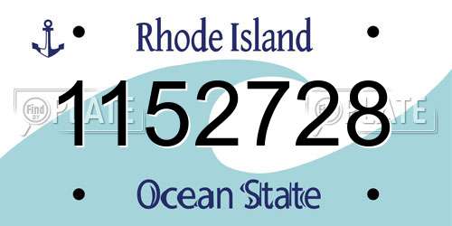 1152728 Rhode Island License Plate