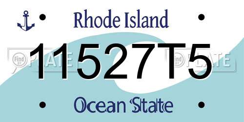 11527T5 Rhode Island License Plate