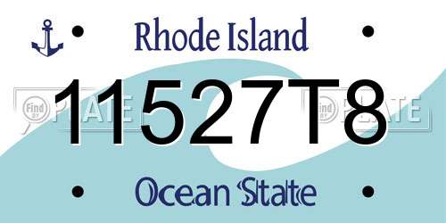 11527T8 Rhode Island License Plate