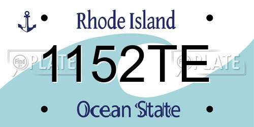 1152TE Rhode Island License Plate