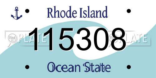 115308 Rhode Island License Plate