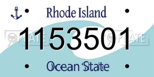 1153501 Rhode Island License Plate