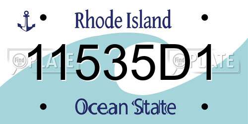 11535D1 Rhode Island License Plate