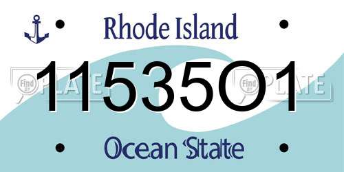 11535O1 Rhode Island License Plate