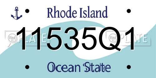 11535Q1 Rhode Island License Plate