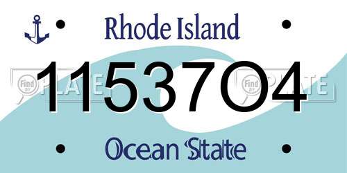 11537O4 Rhode Island License Plate
