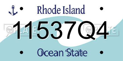 11537Q4 Rhode Island License Plate